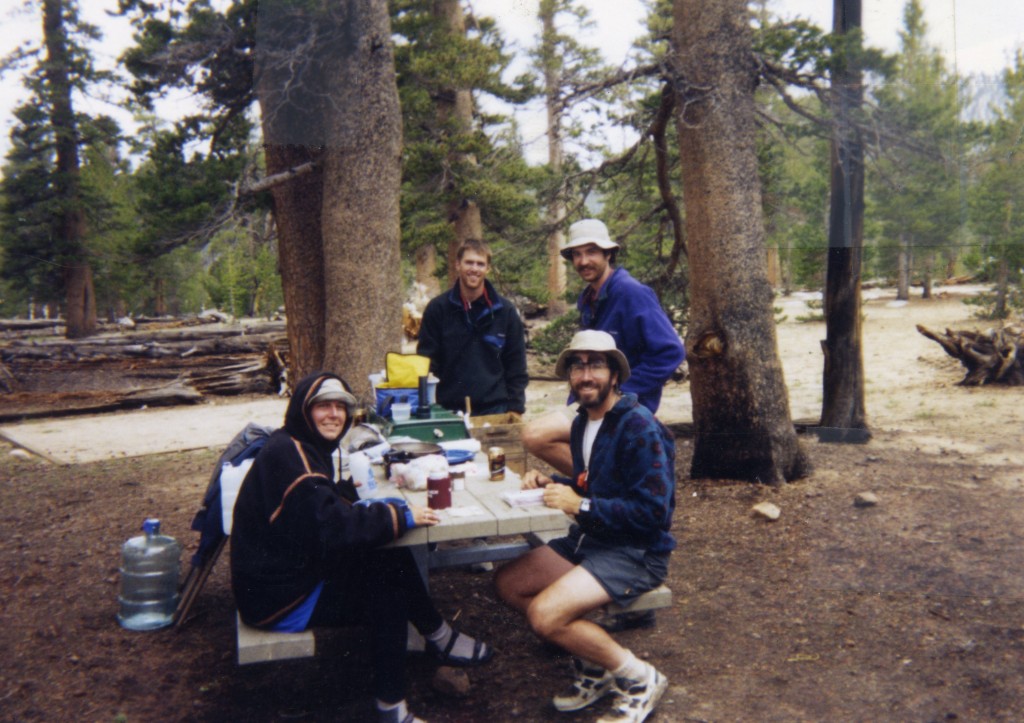 At Trail Pass in 1995: Cheryl Strayed, Doug, Pete and Roger Carpenter. Photo by Meadow Ed Faubert.