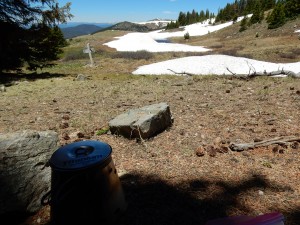 A half-day out of Monarch Pass and the town of Salida I decided to cook up some delicious Annies Mac & Cheese. And I enjoyed watching the snowfields melt in front of me!